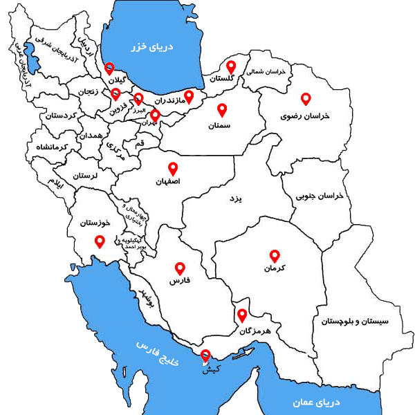 نمایندگی های شرکت والاد